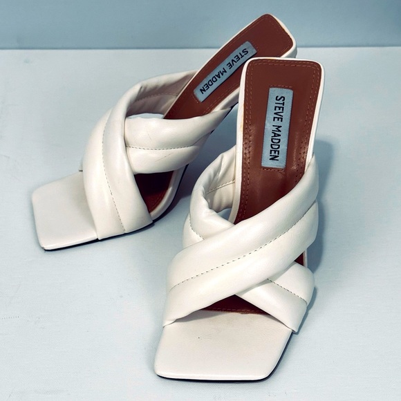 Steve Madden Lyric White Square Toe Stiletto Size 8 - Picture 7 of 13